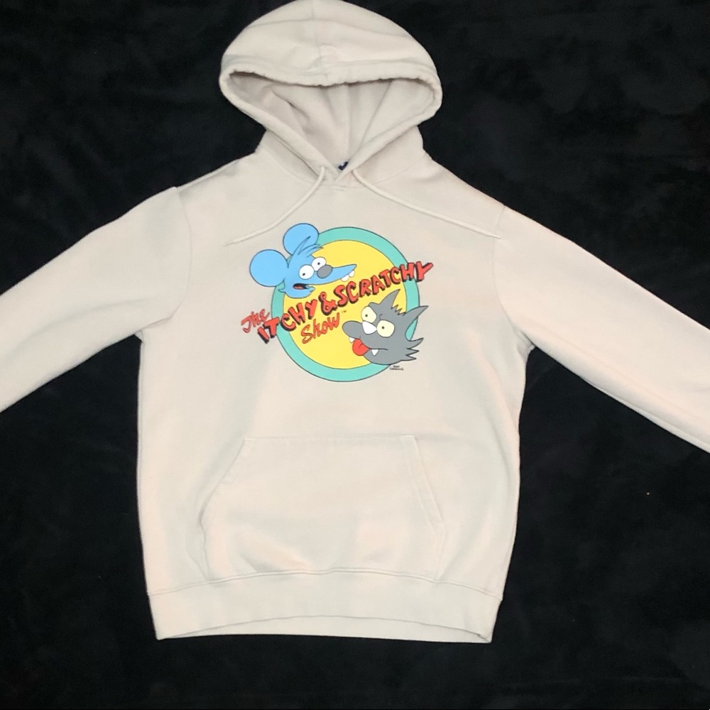 Divided, beige itchy and scratchy hoodie